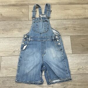 Womens 90's LEE Denim Overalls Shorts Ladies Size XS Blue Jean